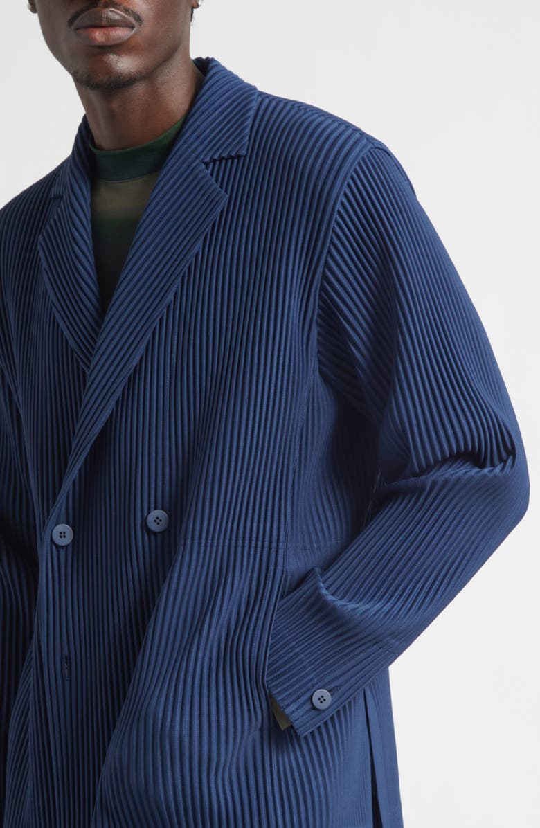 Homme Plissé Issey Miyake Tailored Pleats 1 Double Breasted Jacket, Alternate, color, Manarola Boat Navy