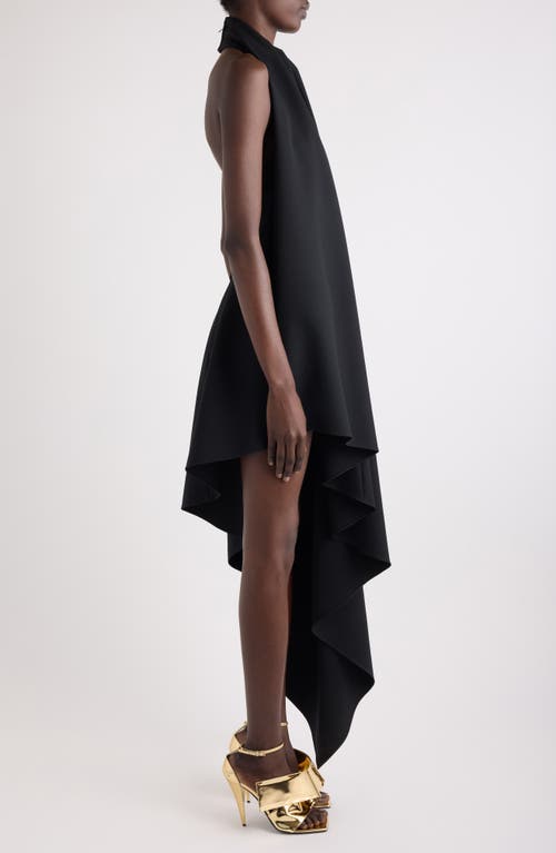 Givenchy Asymmetric Halterneck Dress In Wool In Black