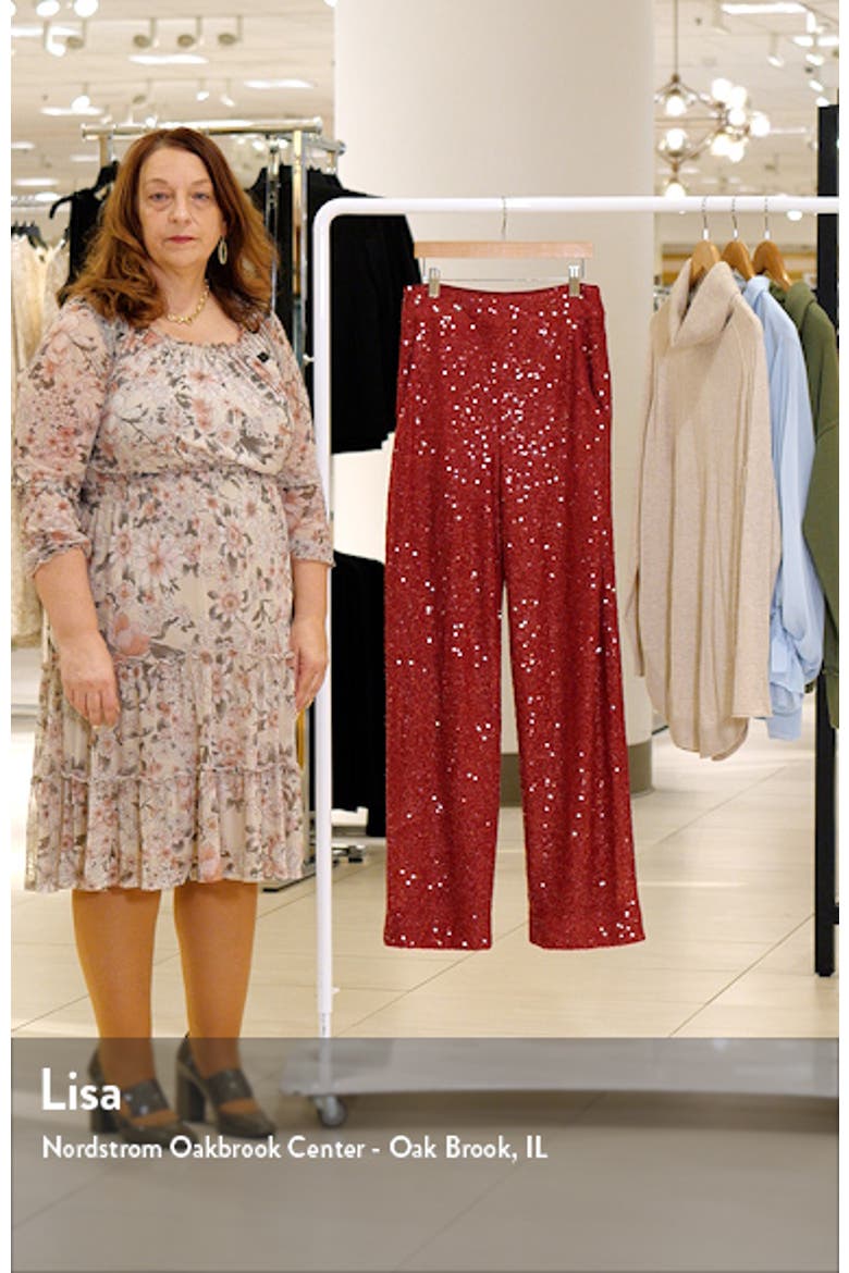 Sequin High Waist Wide Leg Pants video