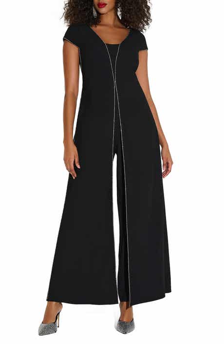Rhinestone Detail Wide Leg Jumpsuit