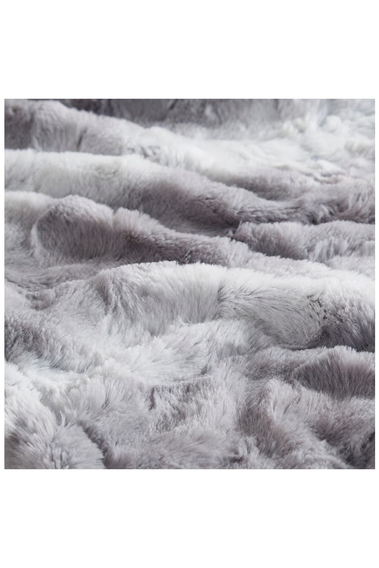 Zuri Heated Faux Fur Throw Blanket, Alternate, color, GREY