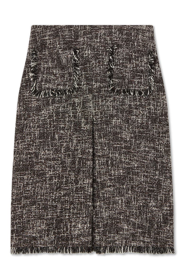 Gwen Fray Tweed Skirt, Alternate, color, BLACK MULTI