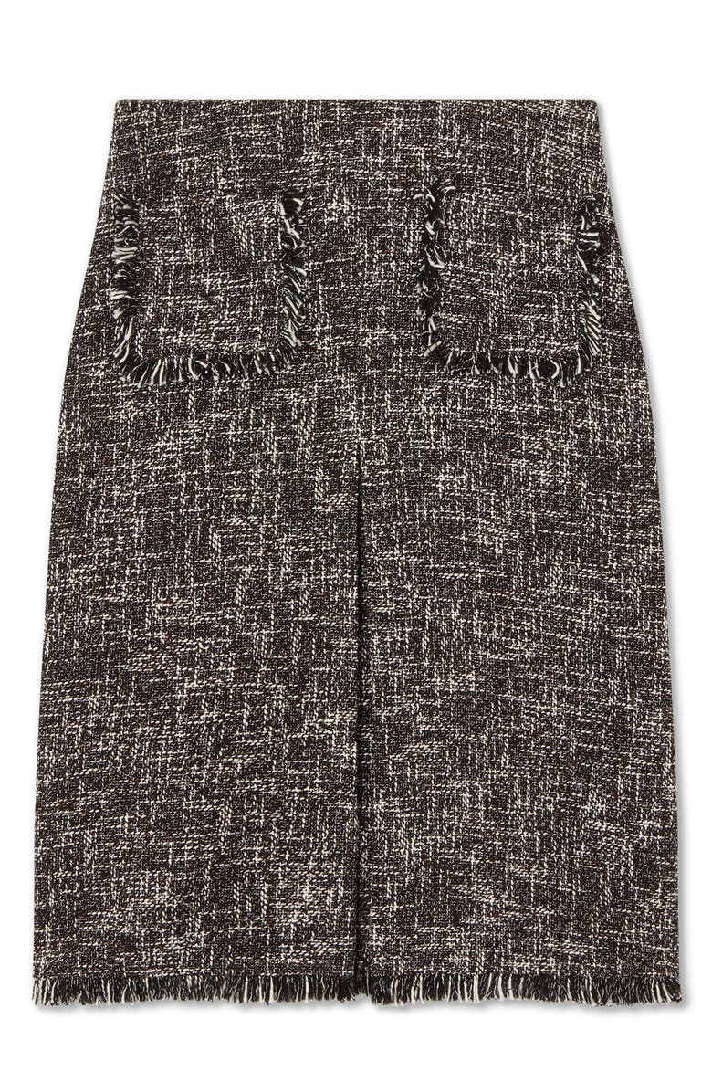 LK Bennett Gwen Fray Tweed Skirt, Alternate, color, Black Multi