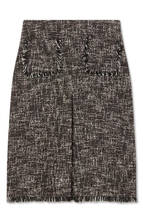 Lk Bennett Gwen Fray Tweed Skirt In Gray