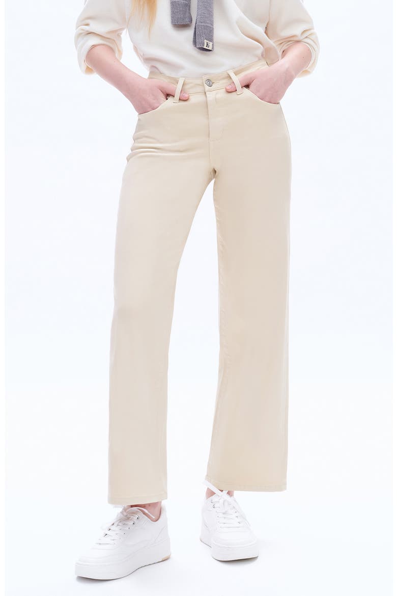 High Waist Wide Leg Jeans, Alternate, color, KHAKI