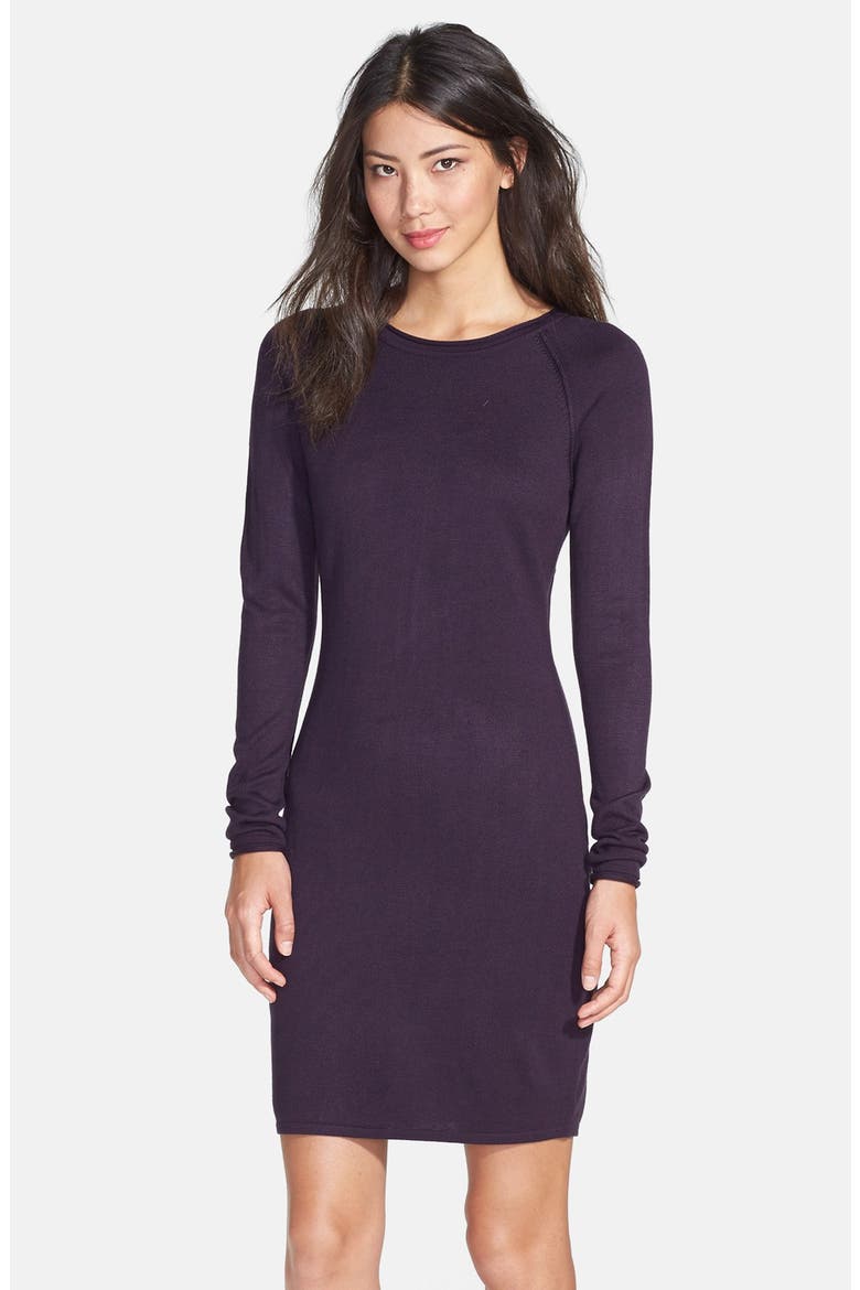 by Andrew Marc Raglan Sleeve Sweater Dress, Main, color, AMETHYST