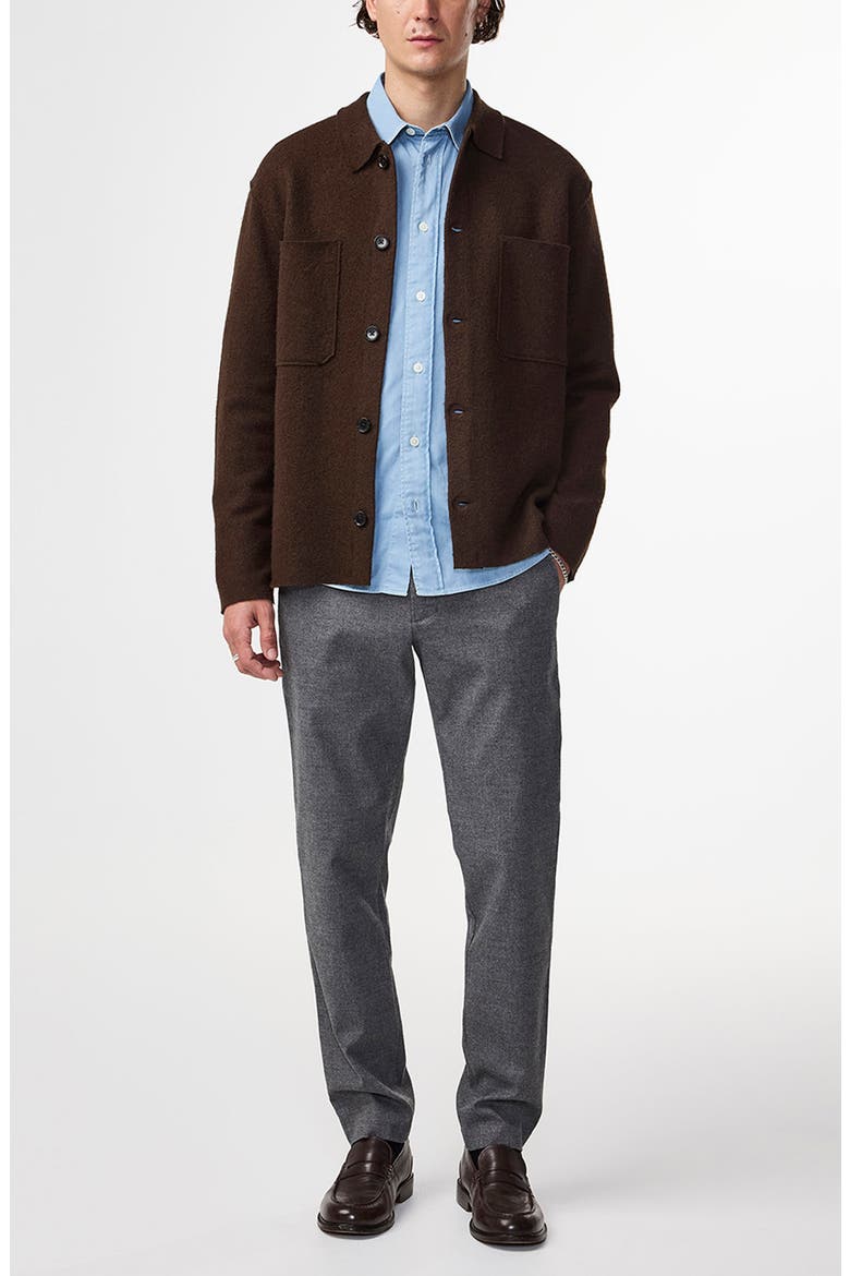Jonas Boiled Wool Shirt Jacket, Alternate, color, DEMITASSE