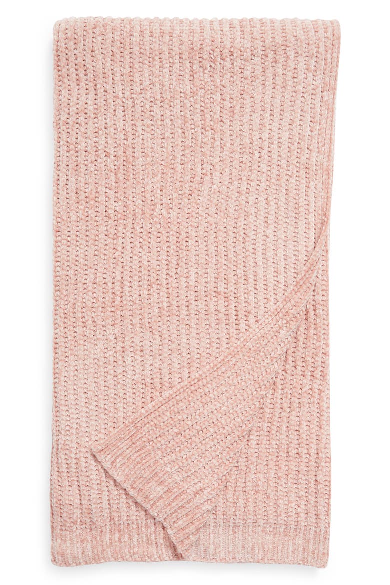 Chenille Throw Blanket, Main, color, PINK MISTY