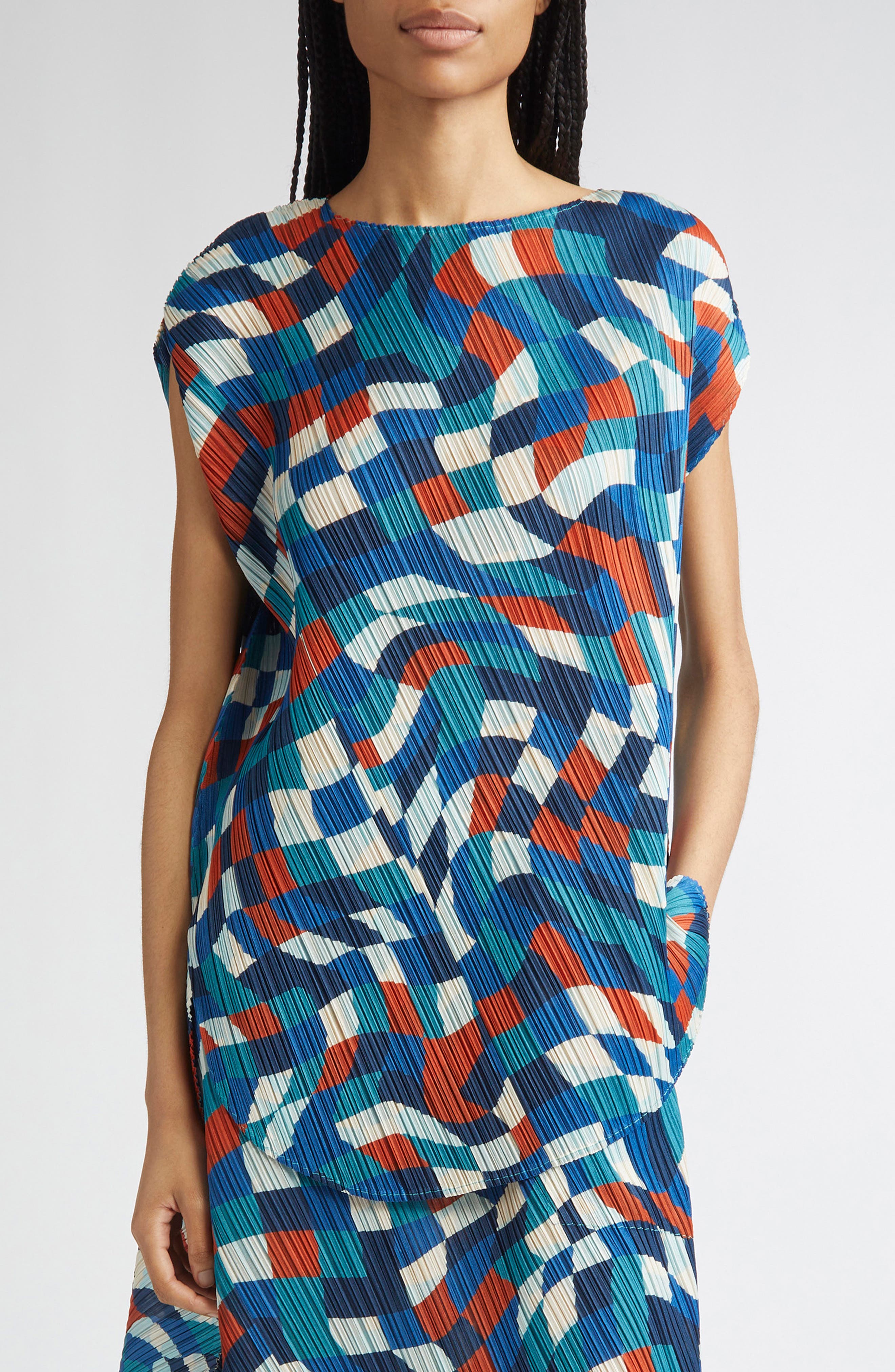 Pleats Please Issey Miyake Dancing Square Pleated Top (Women