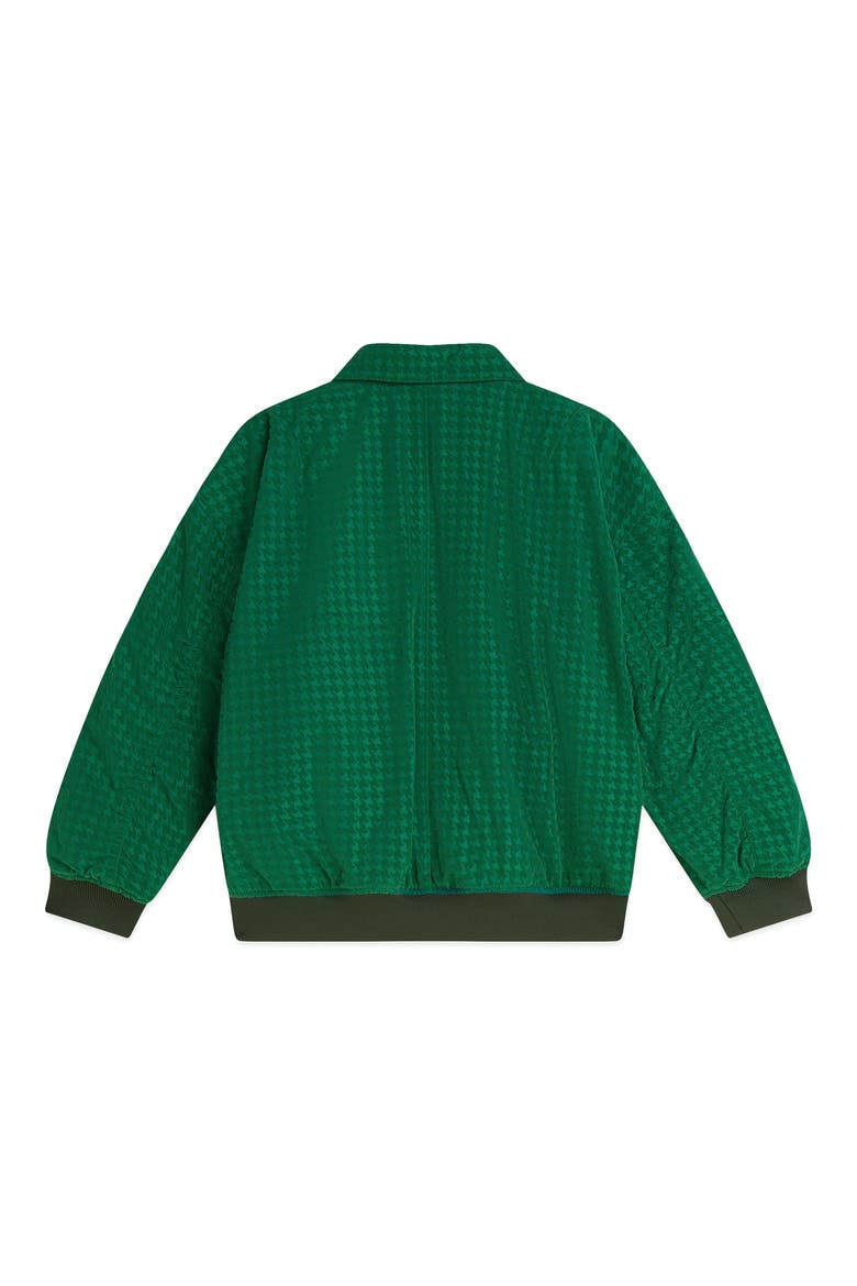 Kids' Flocked Houndstooth Aviator Jacket, Alternate, color, GREEN JACKET