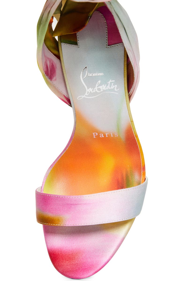 Christian Louboutin Miss Z Du Desert Ankle Wrap Sandal, Alternate, color, Pink Multi