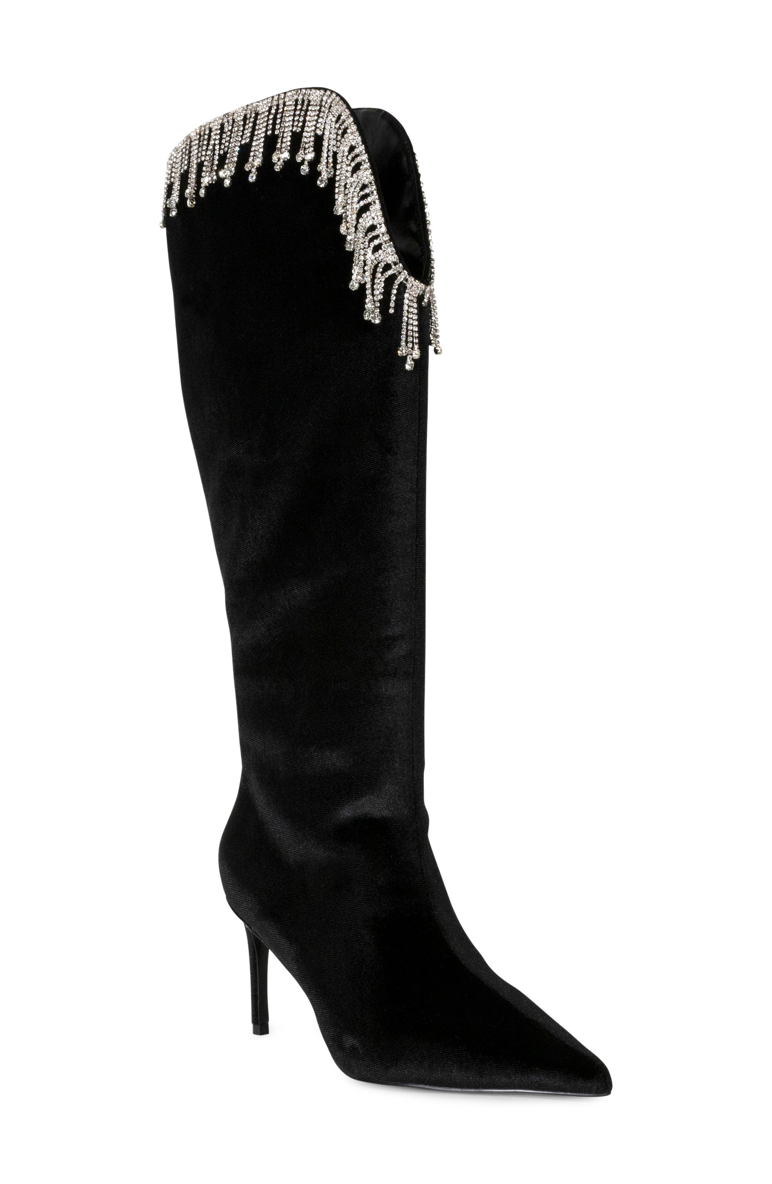 Sonya Faux Leather Knee High Boot, Main, color, BLACK