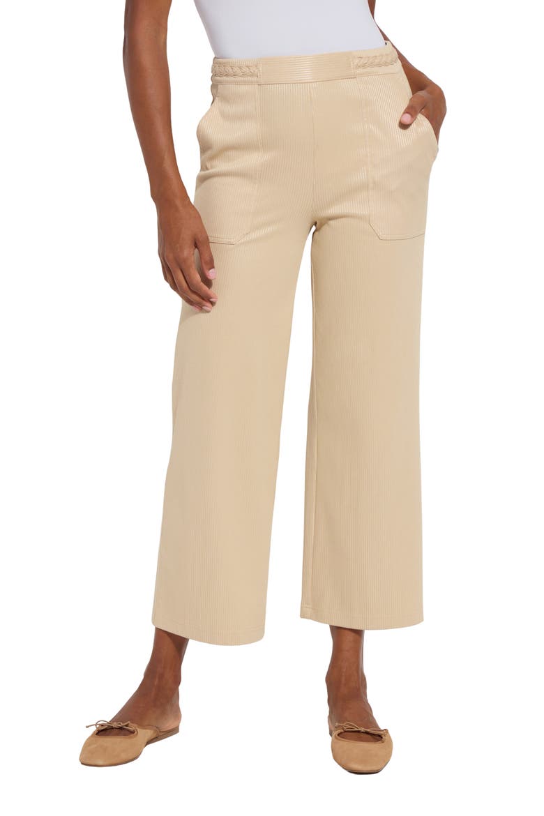 Hayes Braided Crop Wide Leg Pants, Main, color, RAFFIA SHEEN LINE