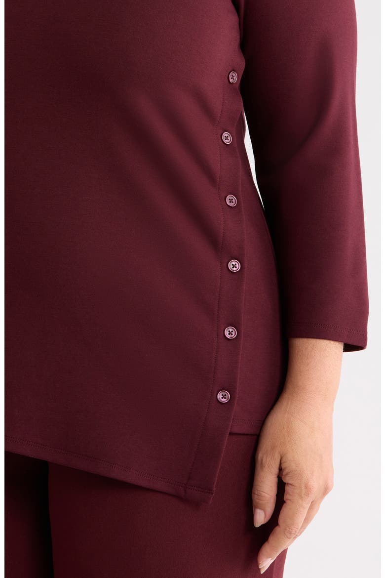 Asymmetric Button Hem Top, Alternate, color, BAROLO MULTI