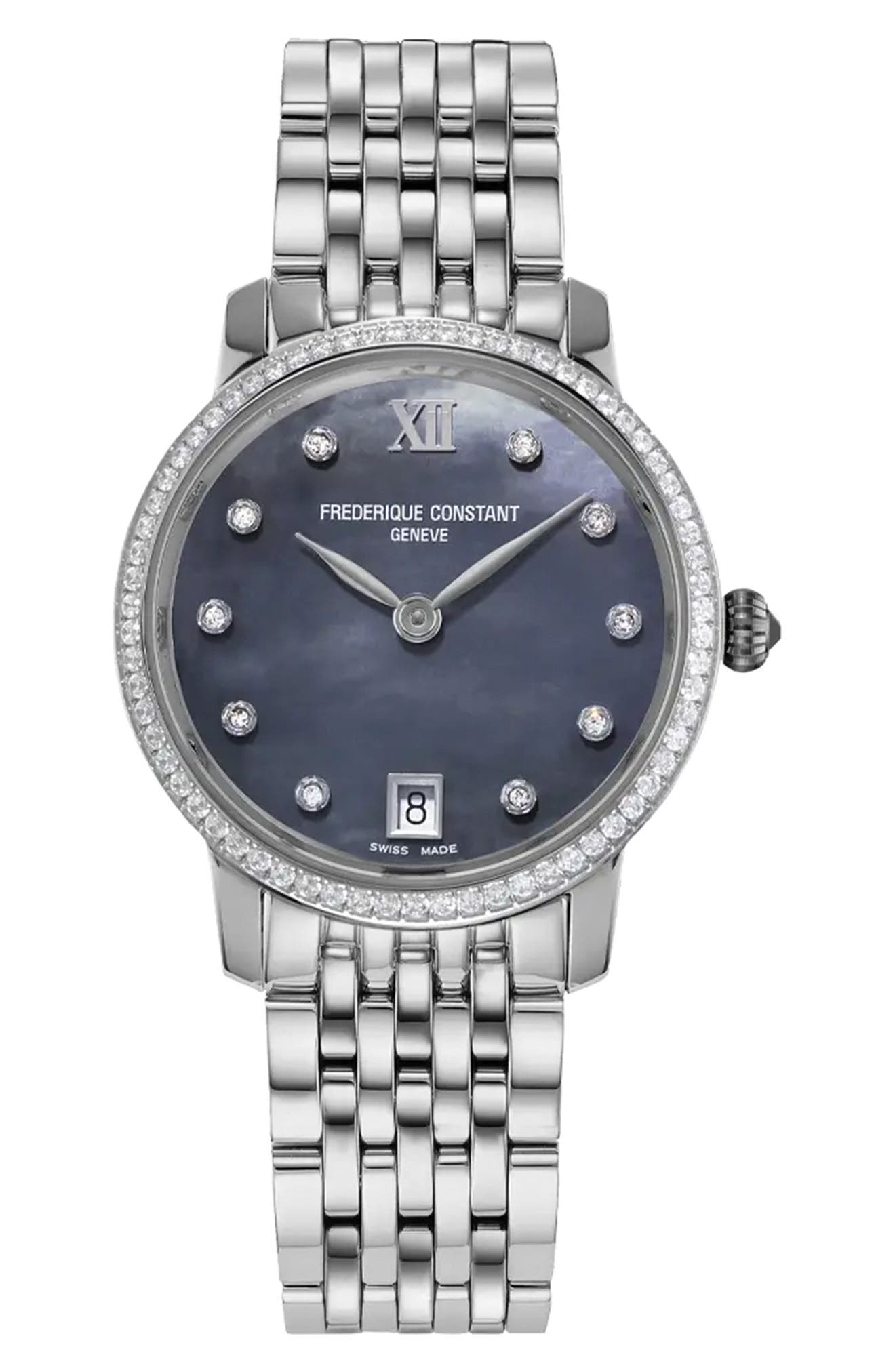 Frederique Constant Slimline Bracelet Watch, 30mm In Silver-tone