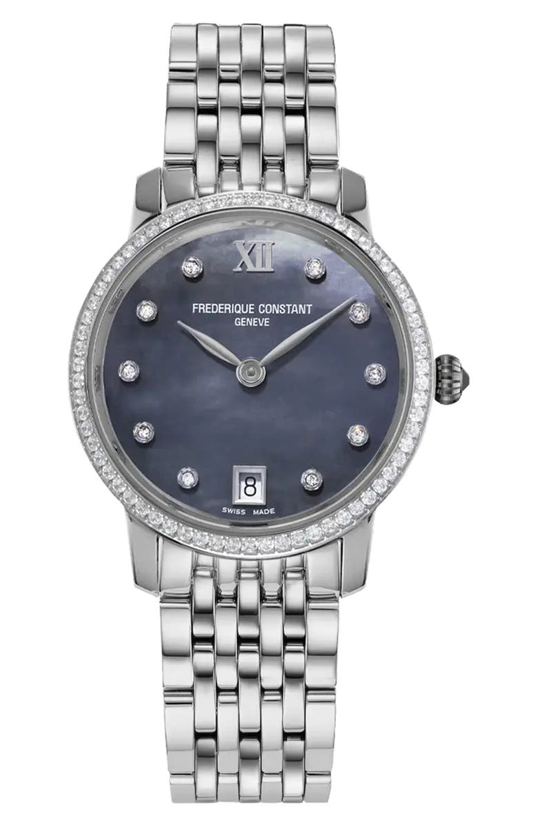 FREDERIQUE CONSTANT Slimline Bracelet Watch, 30mm, Main, color, Silver-Tone