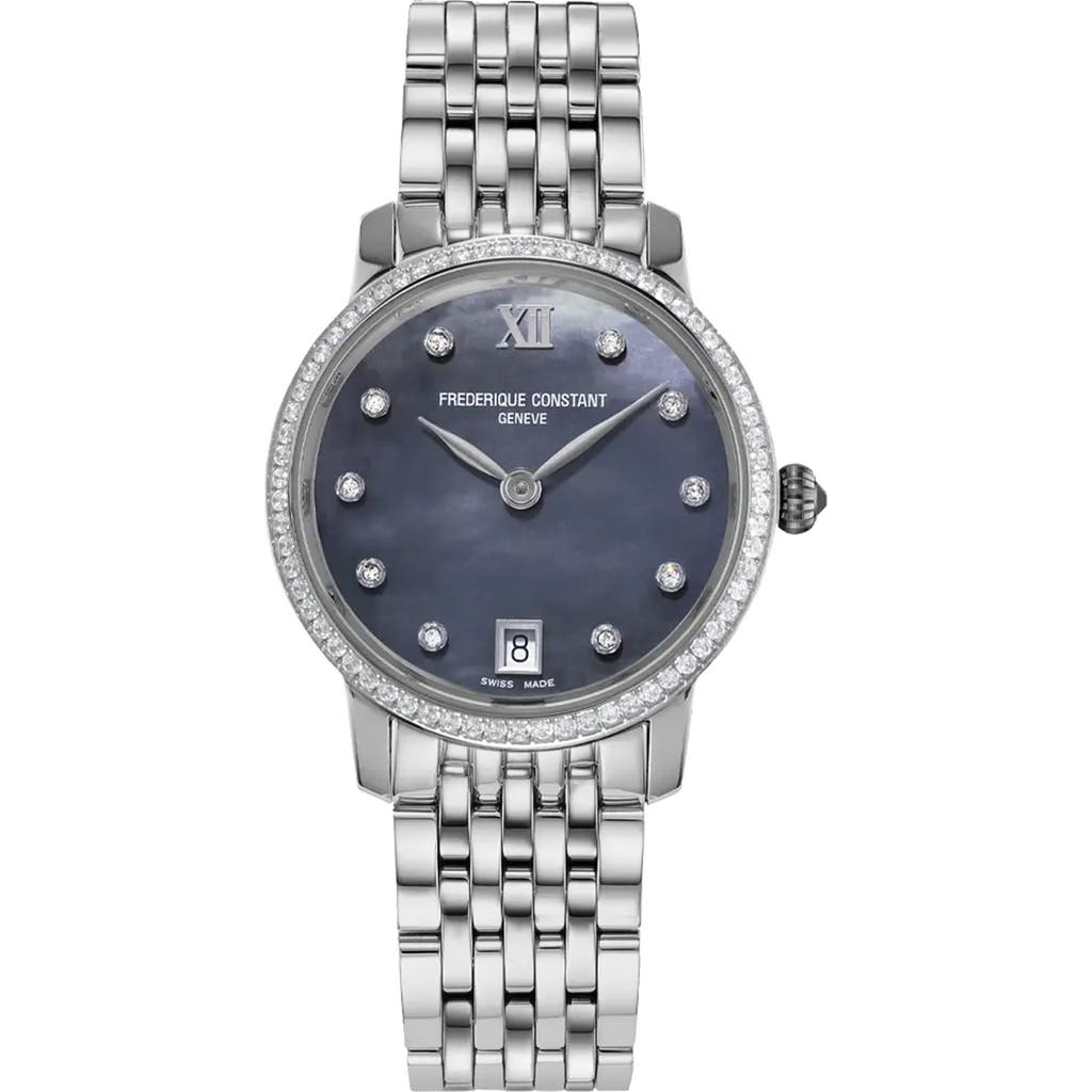 Frederique Constant Slimline Bracelet Watch, 30mm In Silver-tone