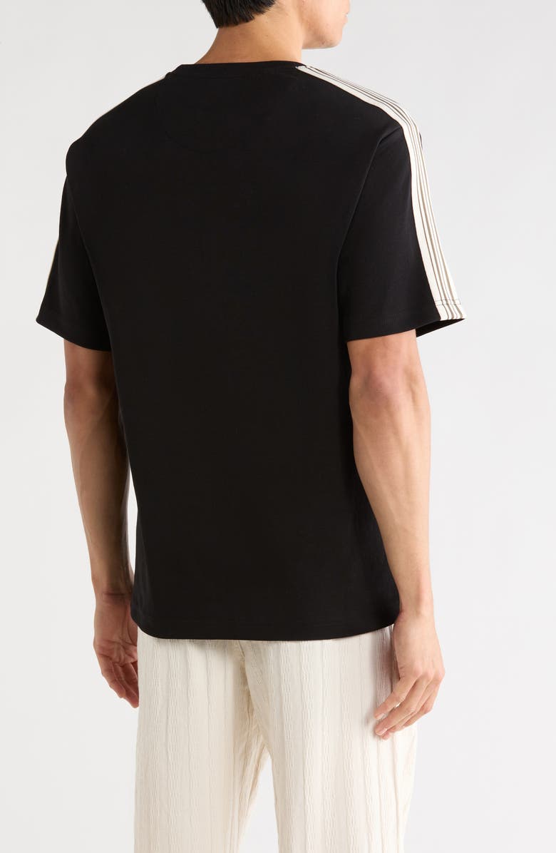 DENIM AND FLOWER Shoulder Stripe T-Shirt, Alternate, color, Black