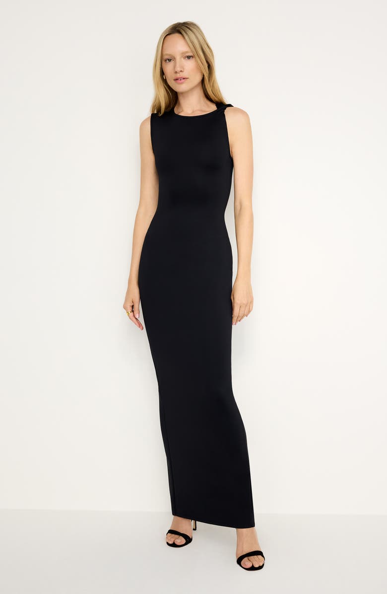 Good American Sculpting Twist Tank Maxi Dress, Alternate, color, Black001