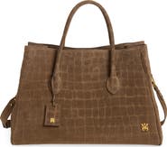 AMIRI Honey 50 Croc Embossed Suede Tote