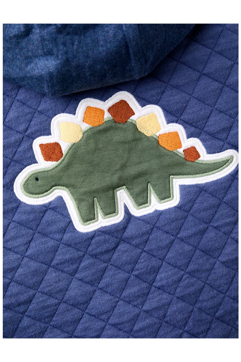 Kids' Dinosaur Appliqué Hooded Bomber Jacket, Alternate, color, INDIGO