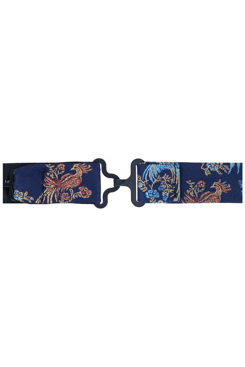 Birds of Prosperity Silk Bow Tie, Alternate, color, NAVY