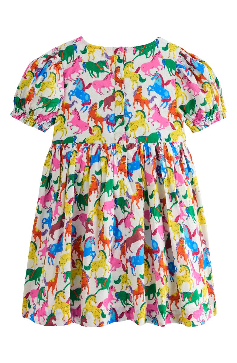 Mini Boden Kids' Madeline Horse Print Dress, Alternate, color, 