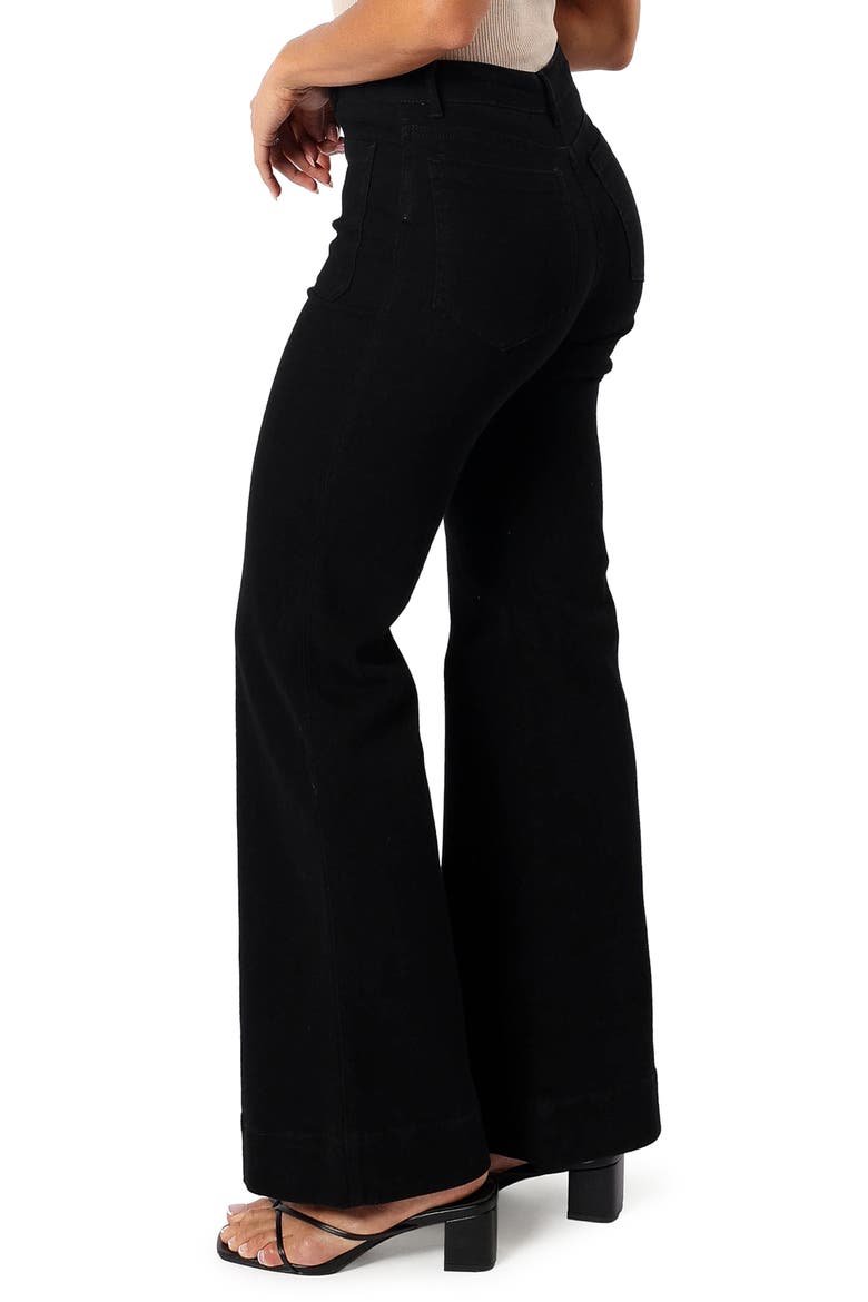 Nico Patch Pocket Super High Waist Wide Leg Jeans, Alternate, color, BLACK