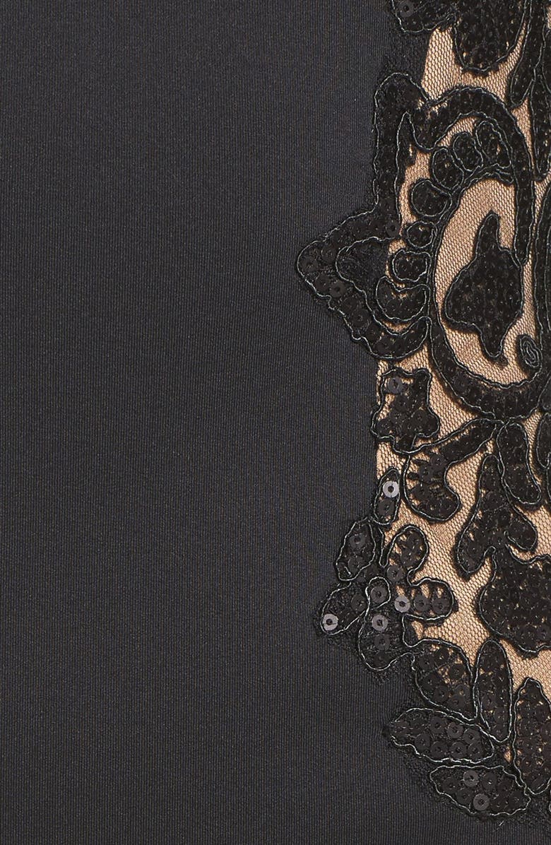 Tadashi Shoji Sequin Mesh & Jersey Sheath Dress, Alternate, color, 