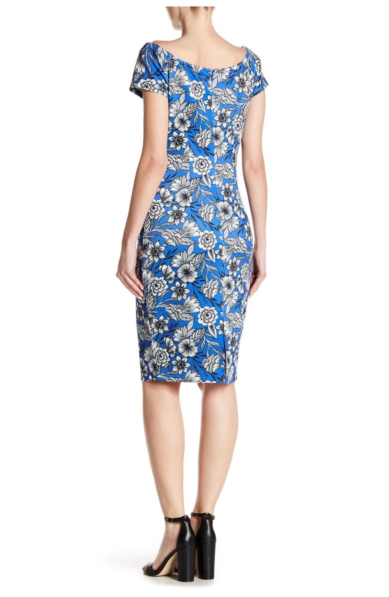 Alexia Admor Short Sleeve Floral Print Bodycon Dress, Alternate, color, 