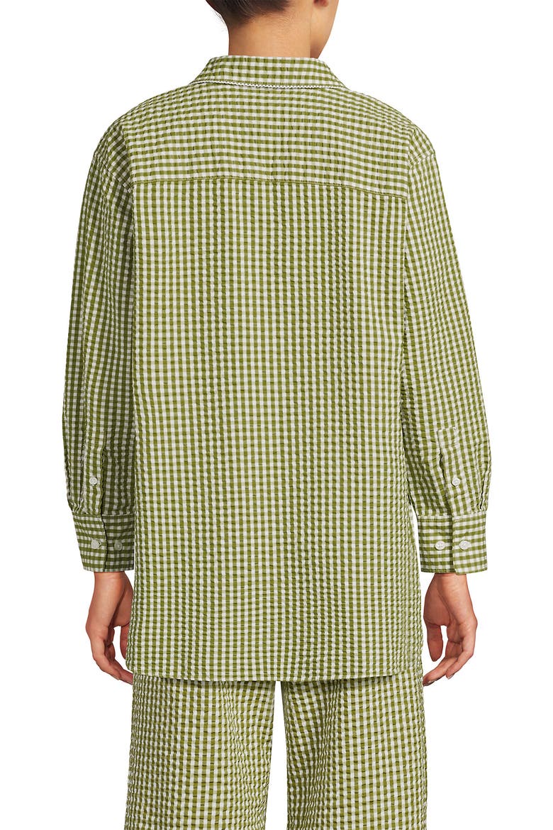 Oversized Seersucker Shirt, Alternate, color, Vintage Lime Green Gingham
