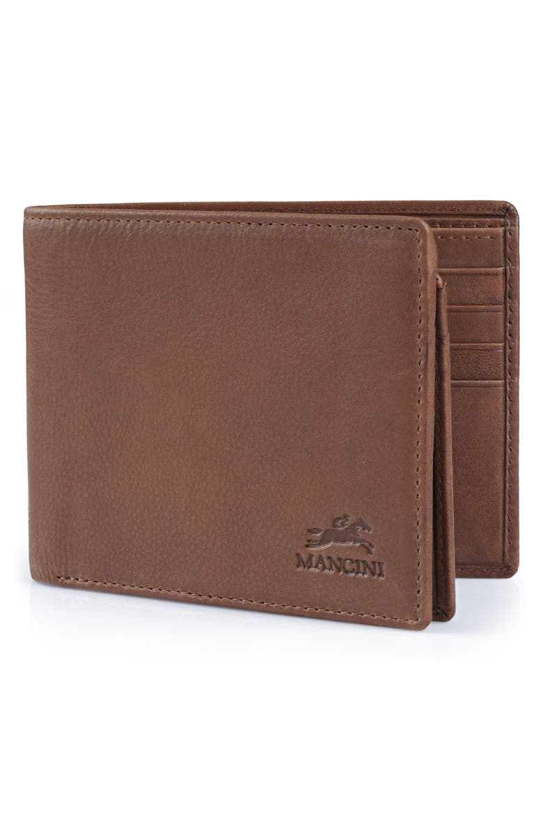 Mancini RFID Bifold Wallet, Alternate, color, Brown
