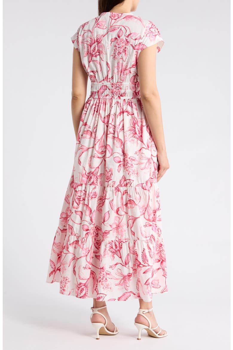 Floral Cap Sleeve Cotton Fit & Flare Maxi Dress, Alternate, color, DESERT ROSE