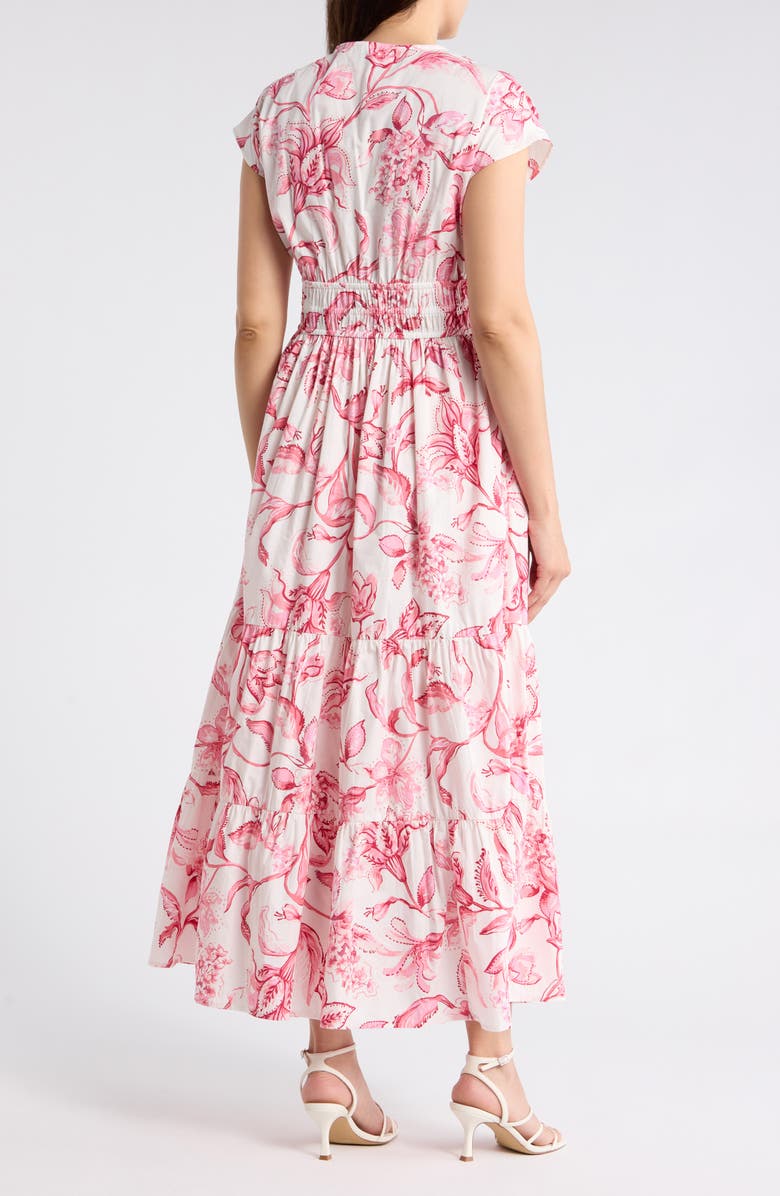 CeCe Floral Cap Sleeve Cotton Fit & Flare Maxi Dress, Alternate, color, Desert Rose