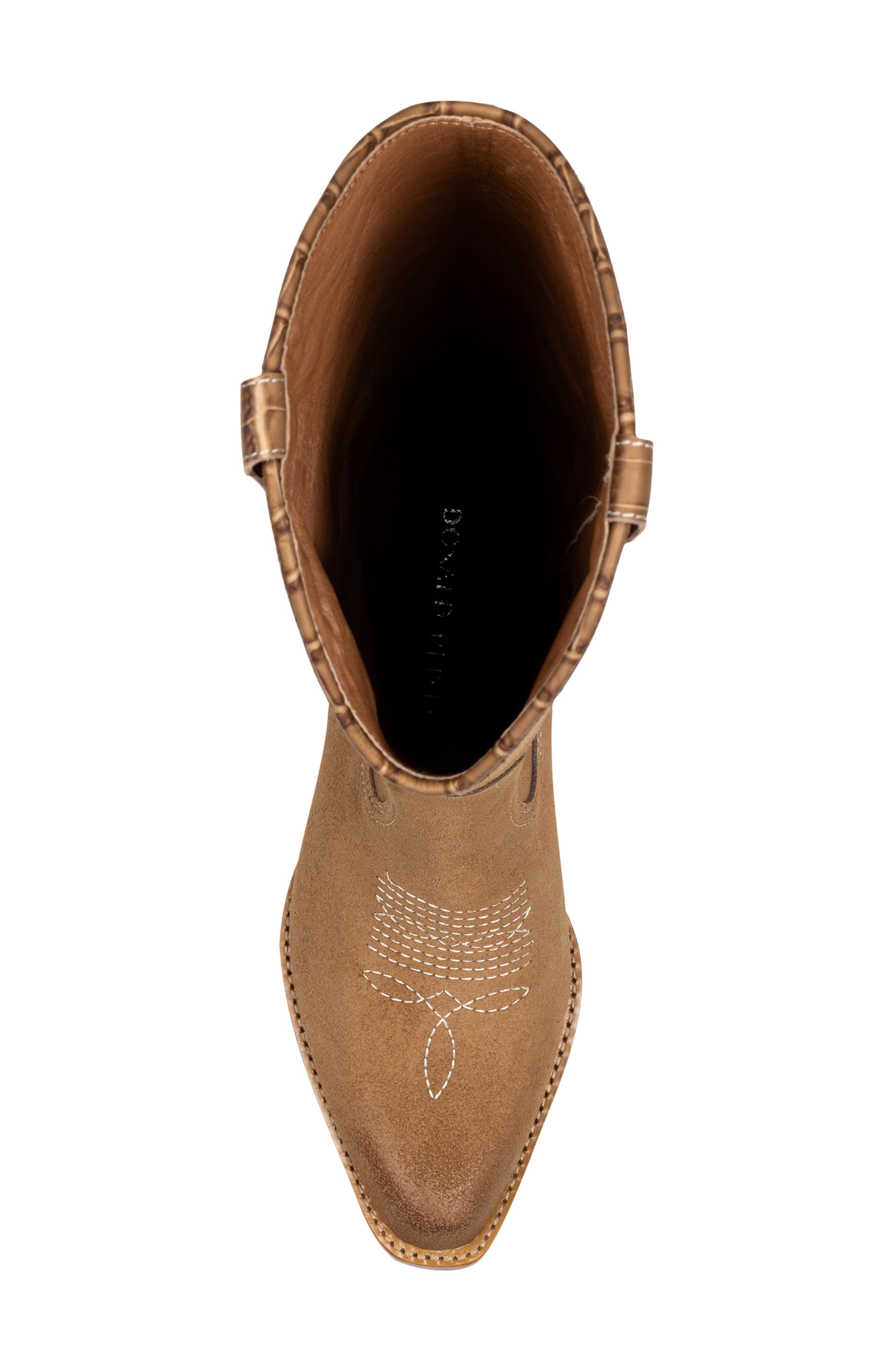 Tahlia Leather Western Boot, Alternate, color, SADDLE