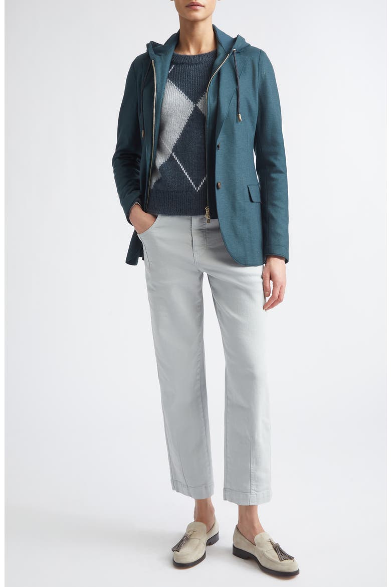 Raw Edge Wool Blend Jacket with Removable Hooded Dickey, Alternate, color, 178 DARK JADE