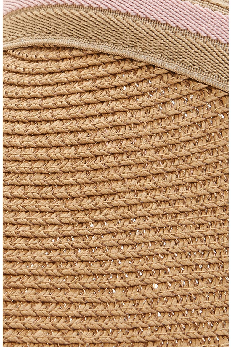 KIds' Stripe Band Straw Visor, Alternate, color, NATURAL