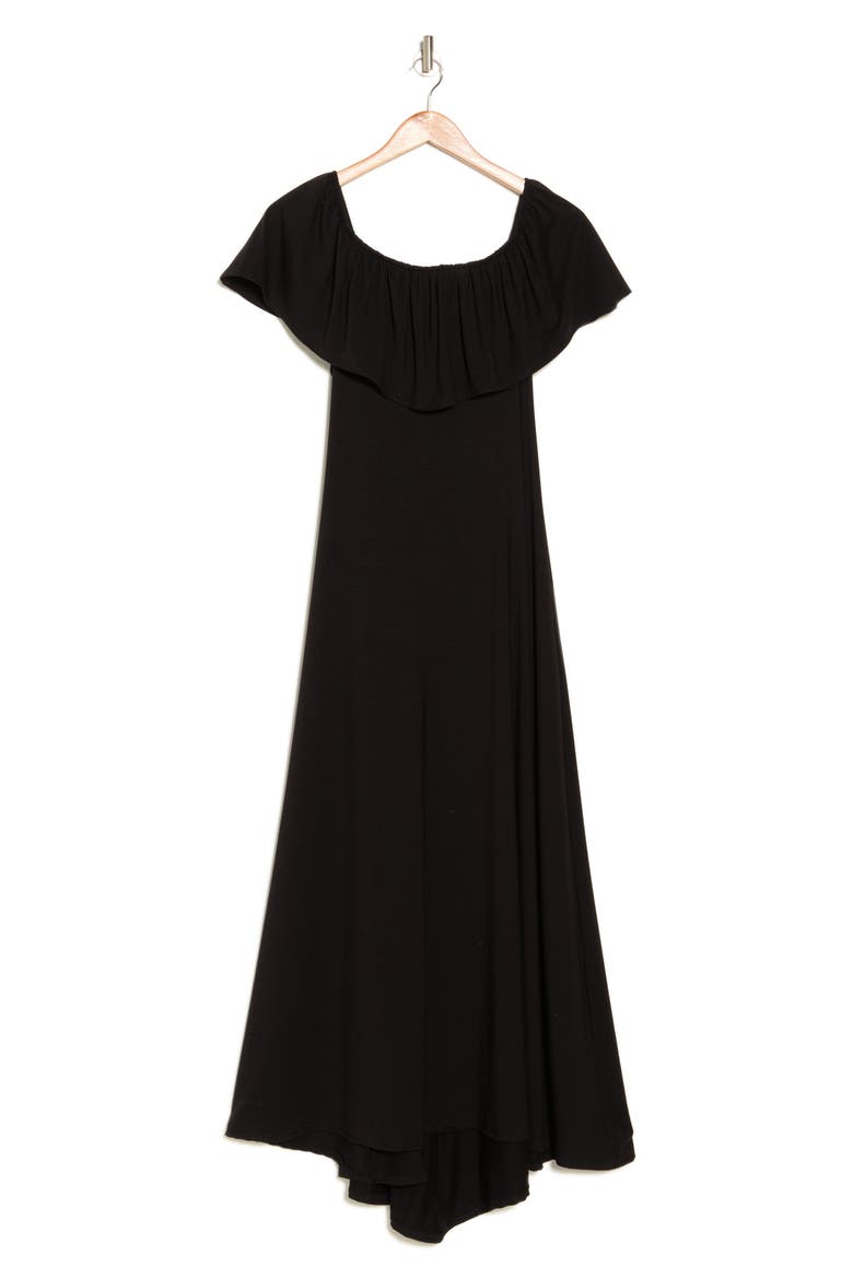 Off the Shoulder Maxi Dress, Alternate, color, BLACK
