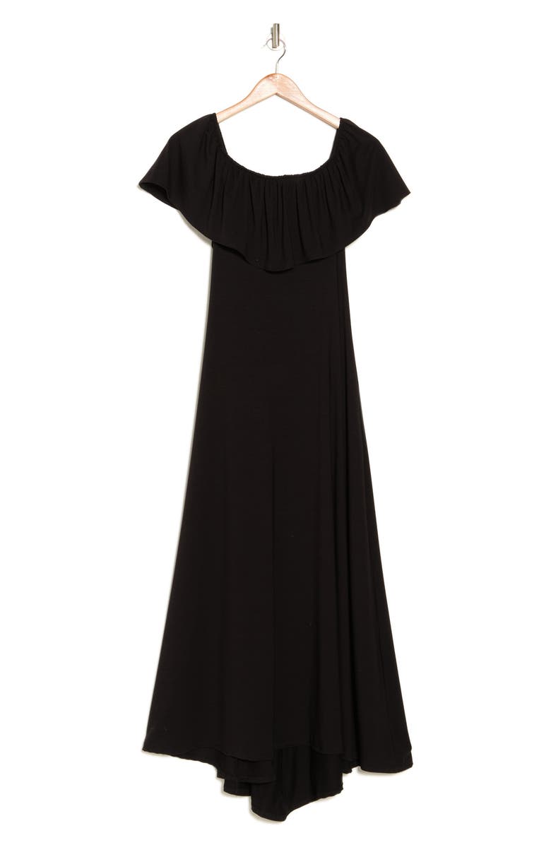GO COUTURE Off the Shoulder Maxi Dress, Alternate, color, Black