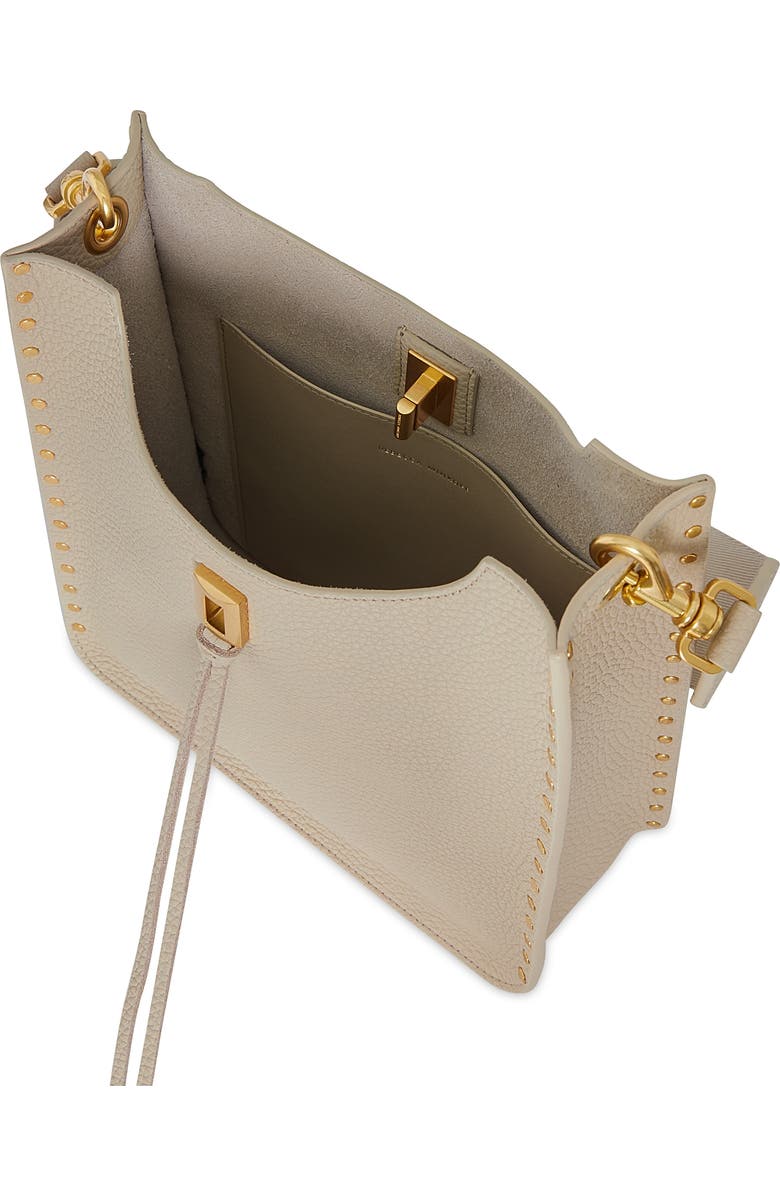 Rebecca Minkoff Medium Darren Leather Feed Crossbody Bag, Alternate, color, Stone