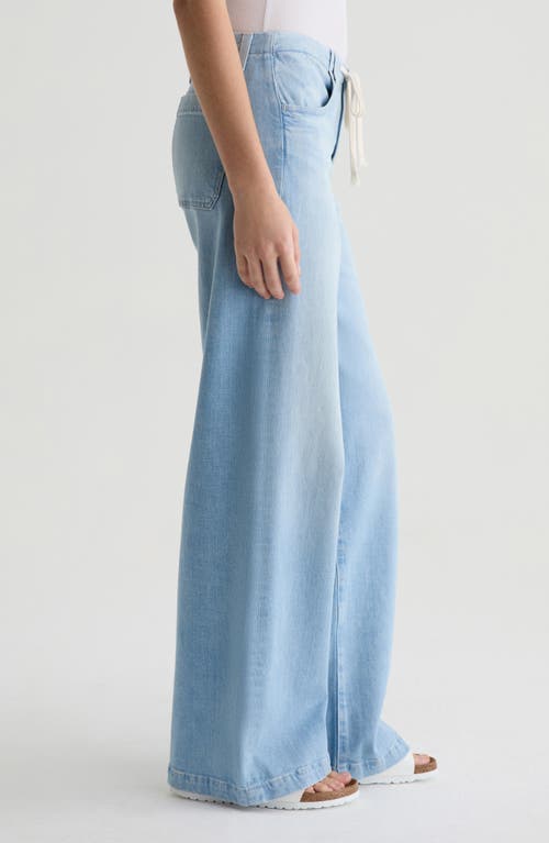Ag Stella Cinched Low Slung Palazzo In Serendipity In Blue