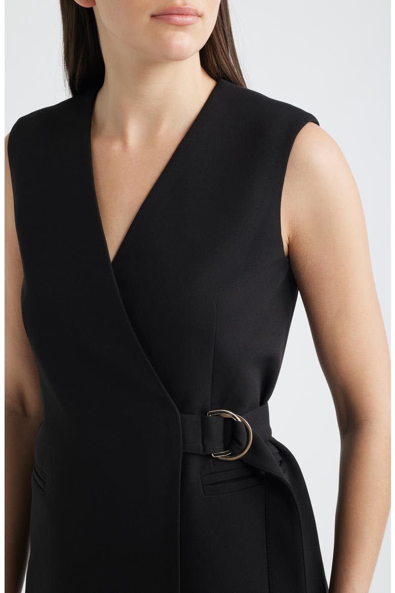 Longline Crepe Wrap Vest, Alternate, color, ANNE BLACK