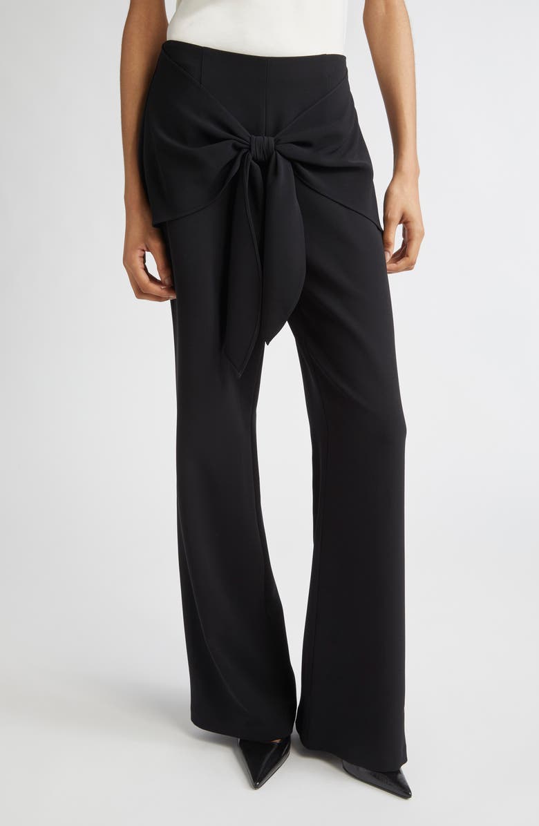 Cinq à Sept Lilas Tie Front Flare Leg Pants, Main, color, Black