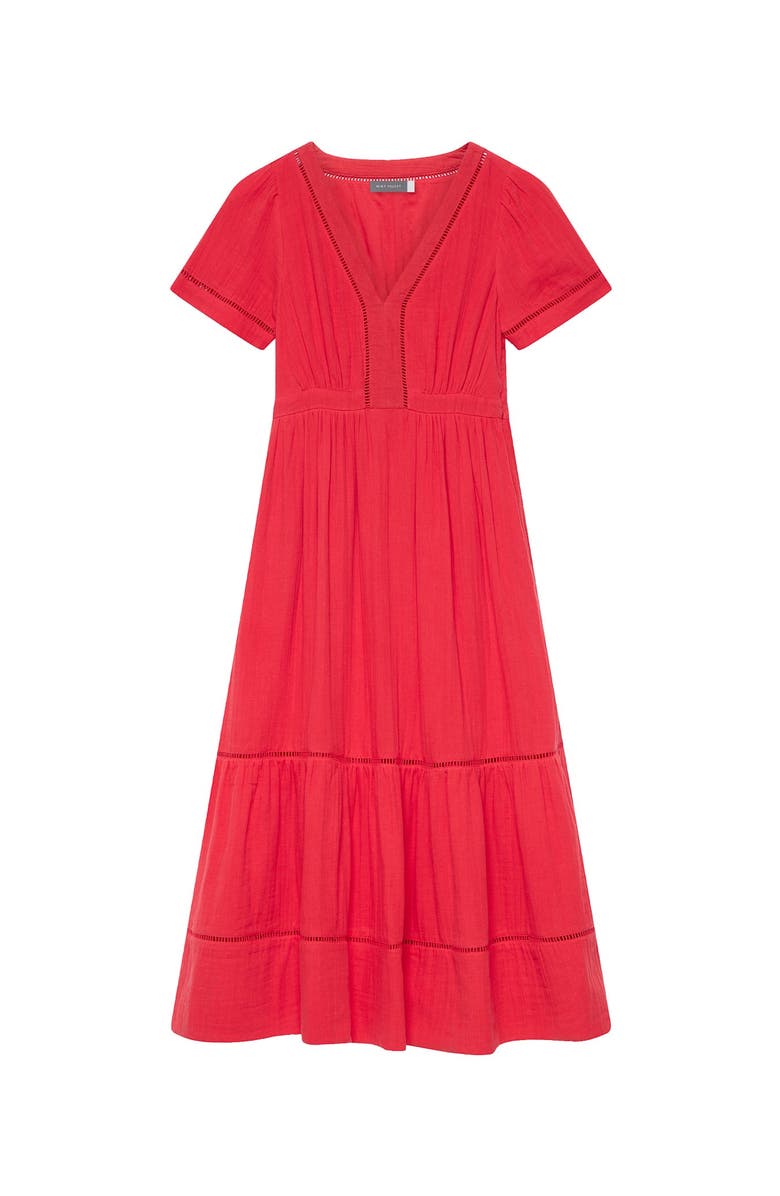 MINT VELVET Cotton Cheesecloth Midi Dress, Alternate, color, Red
