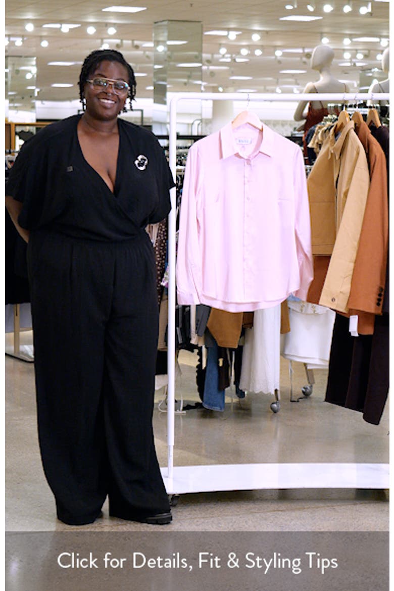 Point Collar Satin Button-Up Shirt video