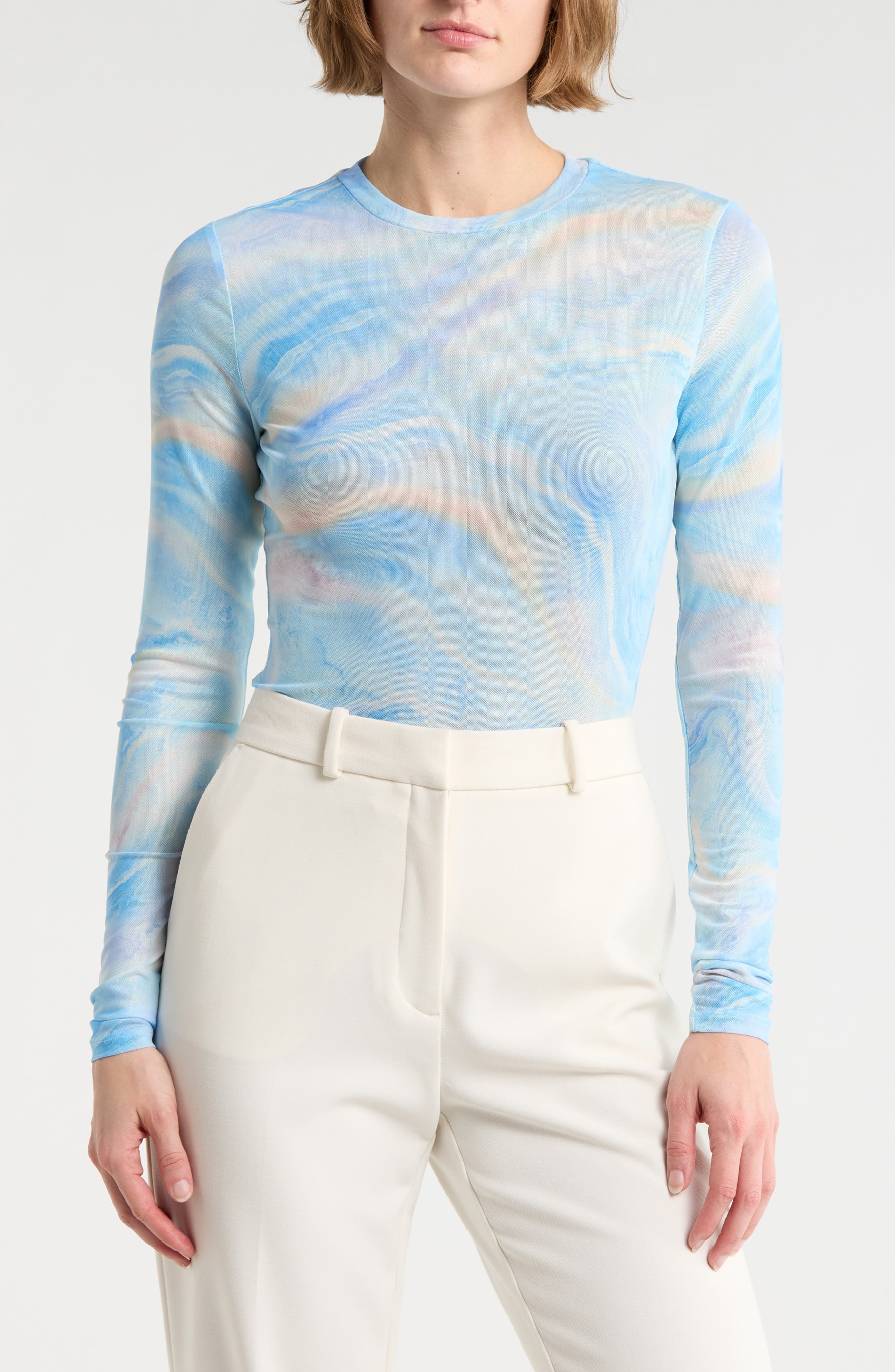 AFRM LOS ANGELES Sunny Long Sleeve Mesh Top