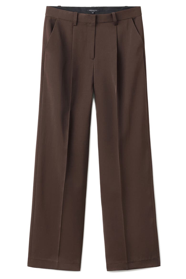 Selection Pleat Front Straight Leg Pants, Alternate, color, CHOCOLATE