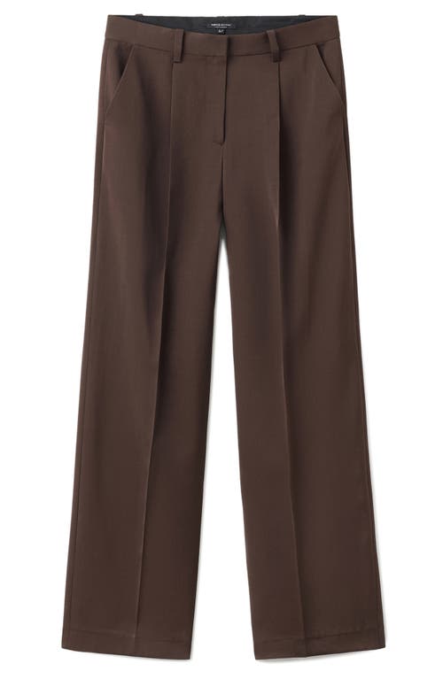 Mango Pleat Front Straight Leg Pants In Brown