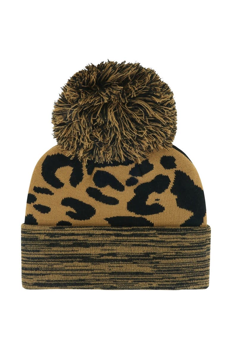 Women's '47  Brown Michigan State Spartans Rosette Cuffed Knit Hat with Pom, Alternate, color, Brown