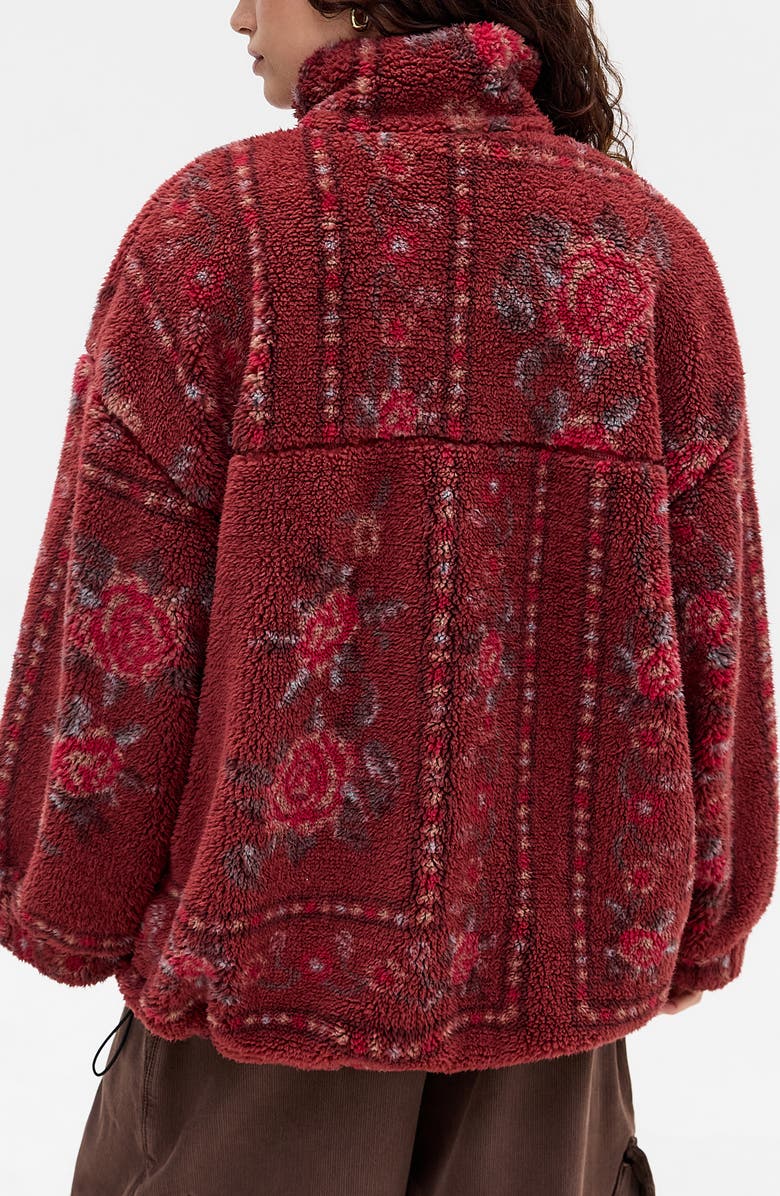 BDG Urban Outfitters Print Fleece Jacket, Alternate, color, Red